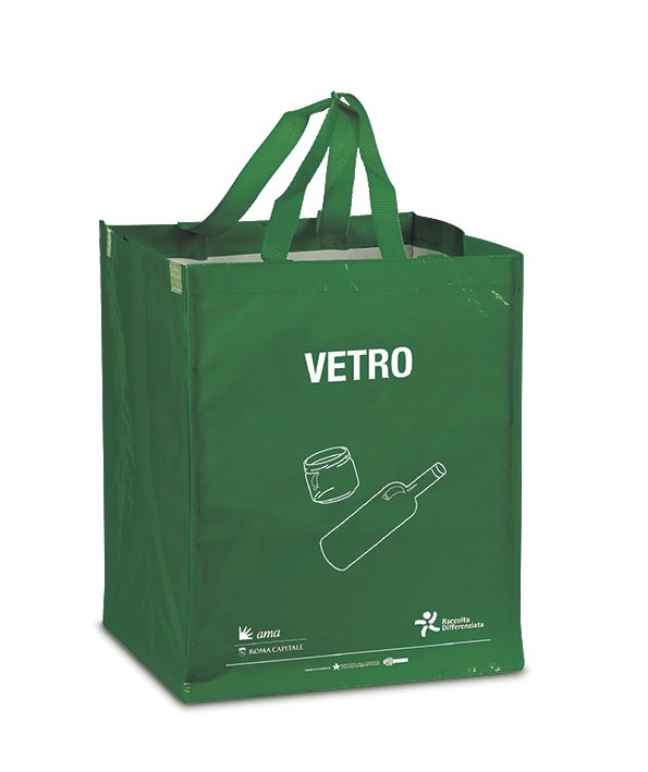 Busta verde per il vetro