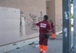 Rimossi 4500 metri quadri di scritte a San Basilio